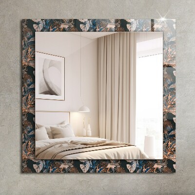 Miroir rectangulaire avec décoration Fleurs et feuilles