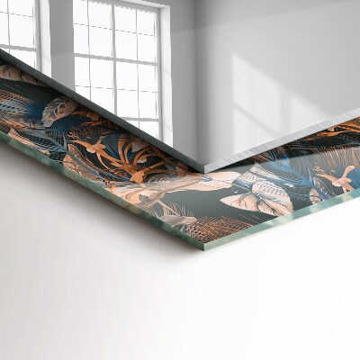 Miroir rectangulaire avec décoration Fleurs et feuilles