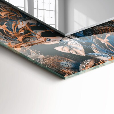 Miroir rectangulaire avec décoration Fleurs et feuilles