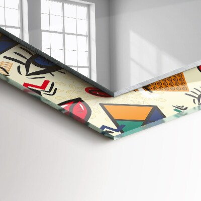 Miroir rectangulaire avec décoration Yeux, bouche, formes