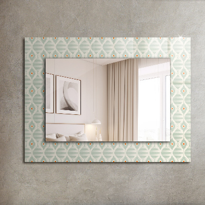 Miroir rectangulaire imprimé Motif géométrique vert