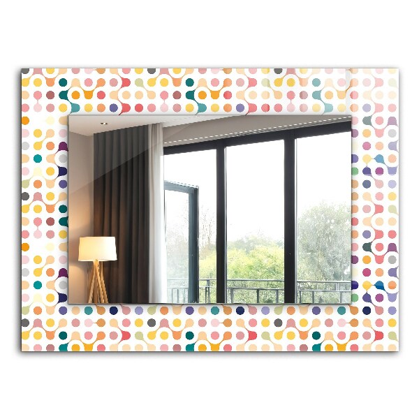 Miroir rectangulaire avec décoration Motif géométrique coloré