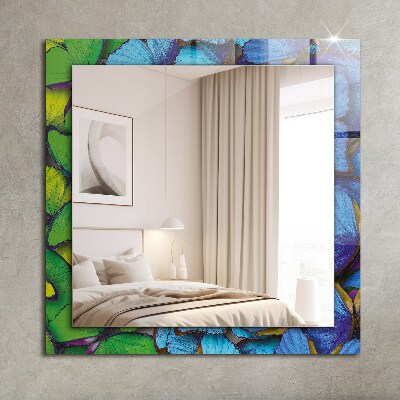 Miroir rectangulaire imprimé Papillons bleus et verts