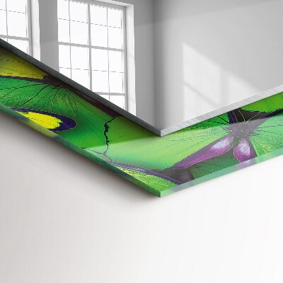 Miroir rectangulaire imprimé Papillons bleus et verts