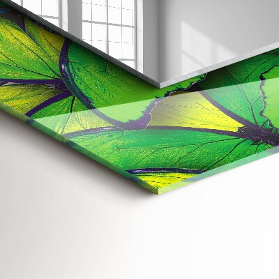 Miroir rectangulaire imprimé Papillons bleus et verts