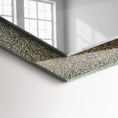 Miroir rectangulaire imprimé Motif ornemental doré