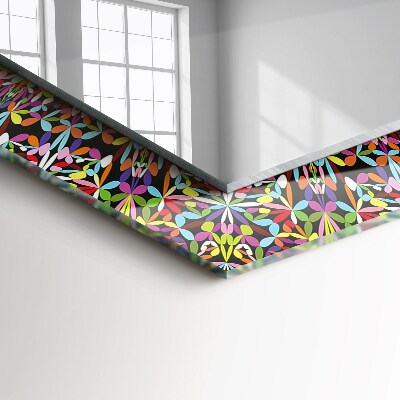 Miroir rectangulaire avec décoration Motif de mandala coloré