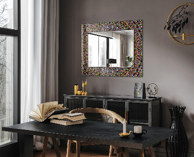 Miroir rectangulaire avec décoration Motif de mandala coloré