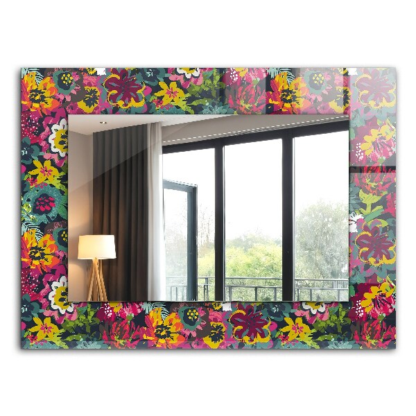 Miroir rectangulaire imprimé Motifs floraux colorés