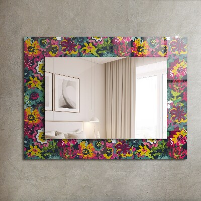 Miroir rectangulaire imprimé Motifs floraux colorés