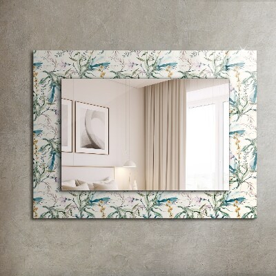 Miroir rectangulaire avec décoration Motif floral à l'aquarelle