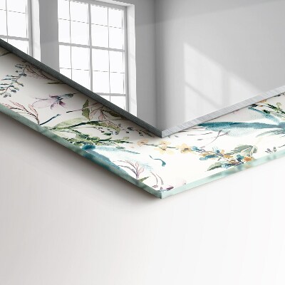 Miroir rectangulaire avec décoration Motif floral à l'aquarelle