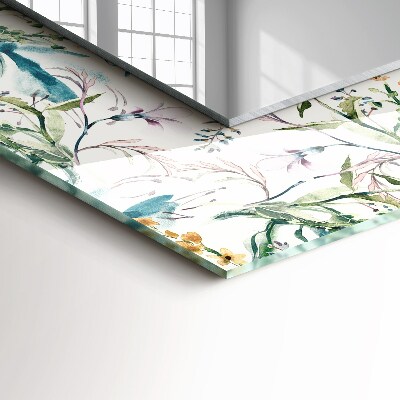 Miroir rectangulaire avec décoration Motif floral à l'aquarelle