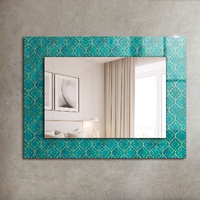 Miroir rectangulaire imprimé Motif géométrique vert
