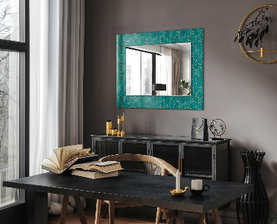Miroir rectangulaire imprimé Motif géométrique vert