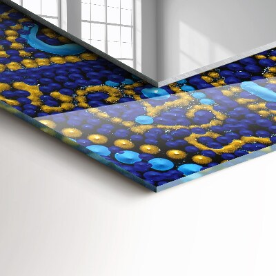 Miroir rectangulaire avec décoration Mandala à pois bleus
