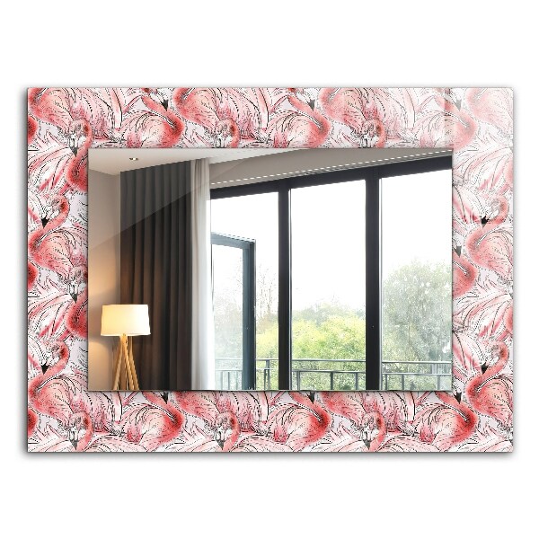 Miroir rectangulaire imprimé Flamants roses