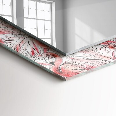 Miroir rectangulaire imprimé Flamants roses