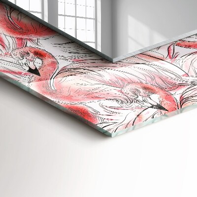 Miroir rectangulaire imprimé Flamants roses