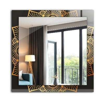 Miroir rectangulaire avec décoration Motif de mandala