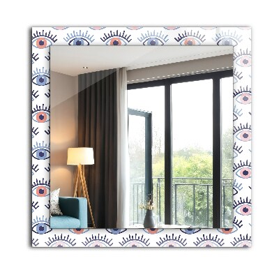Miroir rectangulaire avec décoration Motif des yeux