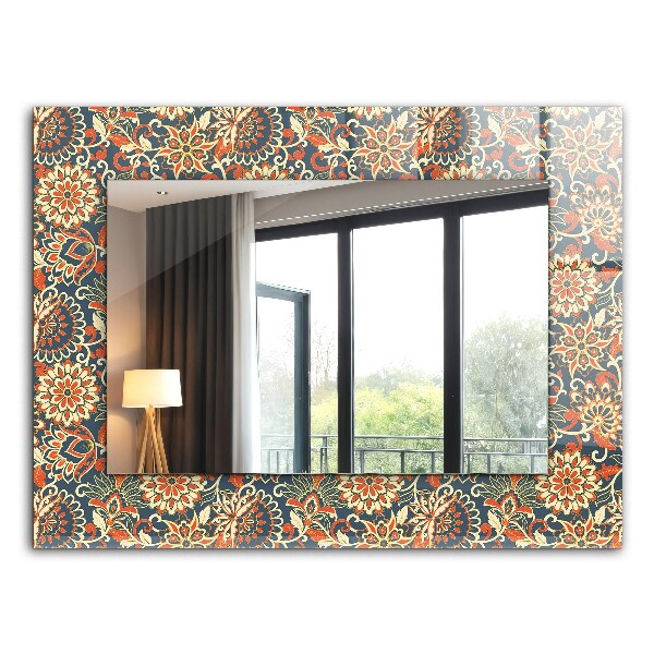 Miroir rectangulaire imprimé Motif de papier peint floral