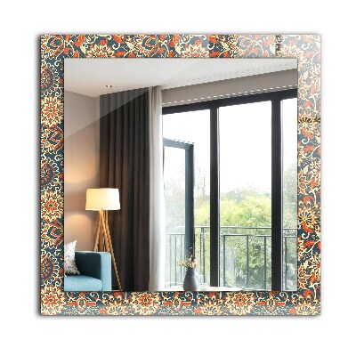 Miroir rectangulaire imprimé Motif de papier peint floral
