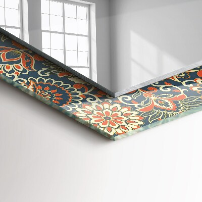 Miroir rectangulaire imprimé Motif de papier peint floral