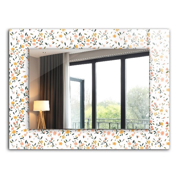 Miroir rectangulaire avec décoration Motif de tissu floral