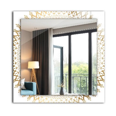 Miroir rectangulaire avec décoration Motif de mandala
