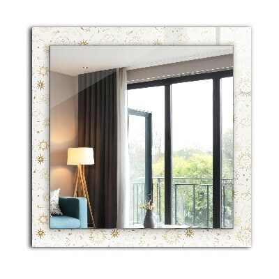 Miroir rectangulaire avec décoration Soleil, lune, étoiles