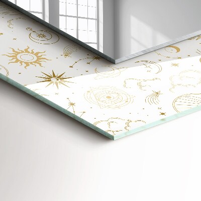 Miroir rectangulaire avec décoration Soleil, lune, étoiles