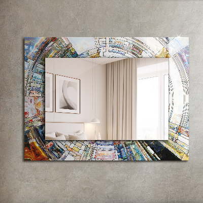 Miroir rectangulaire avec décoration Mosaïque abstraite de cercles