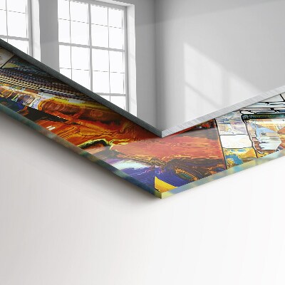 Miroir rectangulaire avec décoration Mosaïque abstraite de cercles