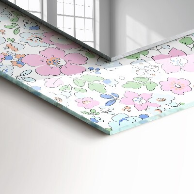 Miroir rectangulaire imprimé Motif de tissu floral