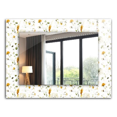 Miroir rectangulaire avec décoration Motif de fleurs et de feuilles