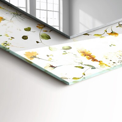 Miroir rectangulaire avec décoration Motif de fleurs et de feuilles