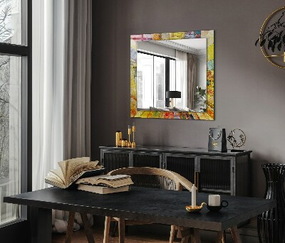 Miroir rectangulaire imprimé Mosaïque abstraite colorée