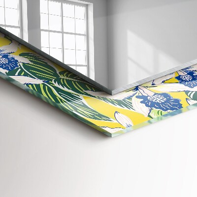 Miroir rectangulaire avec décoration Fleurs et feuilles