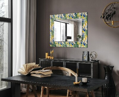 Miroir rectangulaire avec décoration Fleurs et feuilles