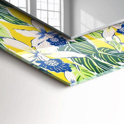 Miroir rectangulaire avec décoration Fleurs et feuilles