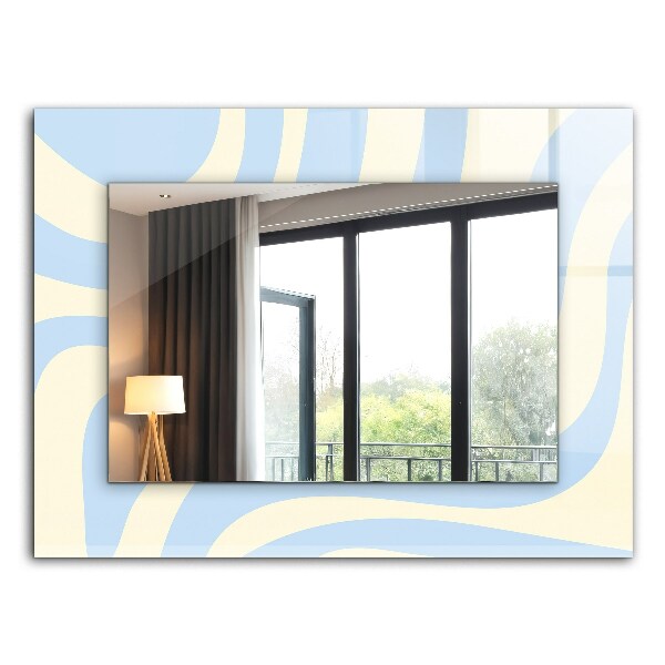 Miroir rectangulaire avec décoration Motifs ondulés abstraits