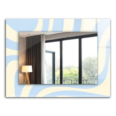 Miroir rectangulaire avec décoration Motifs ondulés abstraits