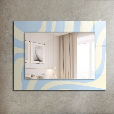 Miroir rectangulaire avec décoration Motifs ondulés abstraits