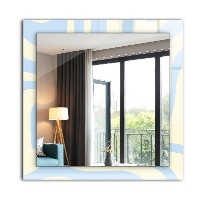 Miroir rectangulaire avec décoration Motifs ondulés abstraits