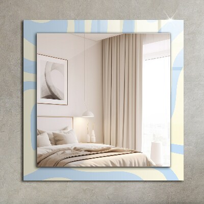 Miroir rectangulaire avec décoration Motifs ondulés abstraits