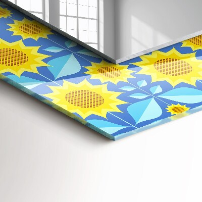 Miroir rectangulaire imprimé Motif de feuilles de tournesols