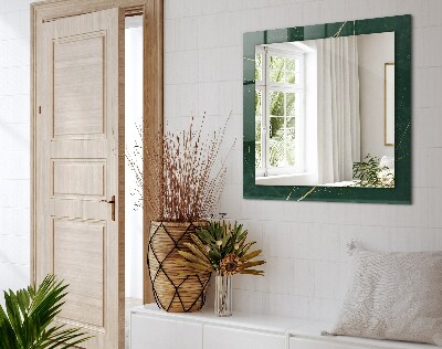 Miroir rectangulaire avec décoration Feuilles vertes dorées
