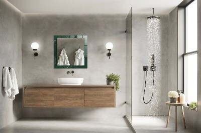 Miroir rectangulaire avec décoration Feuilles vertes dorées