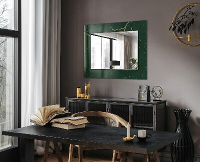 Miroir rectangulaire avec décoration Feuilles vertes dorées